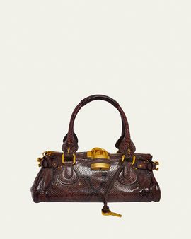 Chloe Paddington Python-Embossed Leather Top-Handle Bag