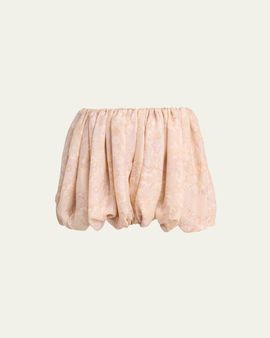 Chloe Painted Flowers Silk Shorts