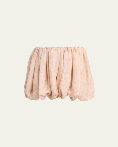 Chloe Painted Flowers Silk Shorts