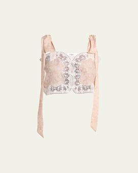 Chloe Painted Flowers Silk Top