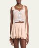 Chloe Painted Flowers Silk Top - 4