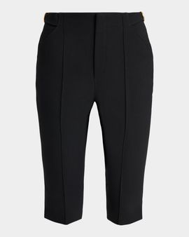 Chloe Pintuck Skinny-Leg Capri Trousers