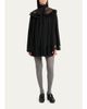 Chloe Pleated Floral Lace Tie-Neck Mini Dress - 2