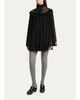 Chloe Pleated Floral Lace Tie-Neck Mini Dress - 4