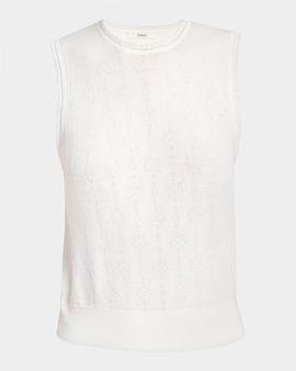 Chloe Pointelle Wool Sleeveless Top