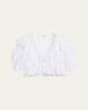 Chloe Ruffled Eyelet Cotton Puff-Sleeve Crop Top - 1