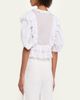 Chloe Ruffled Eyelet Cotton Puff-Sleeve Crop Top - 3