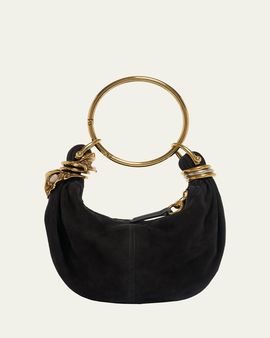 Chloe Sculptural Bracelet Bag in Suede