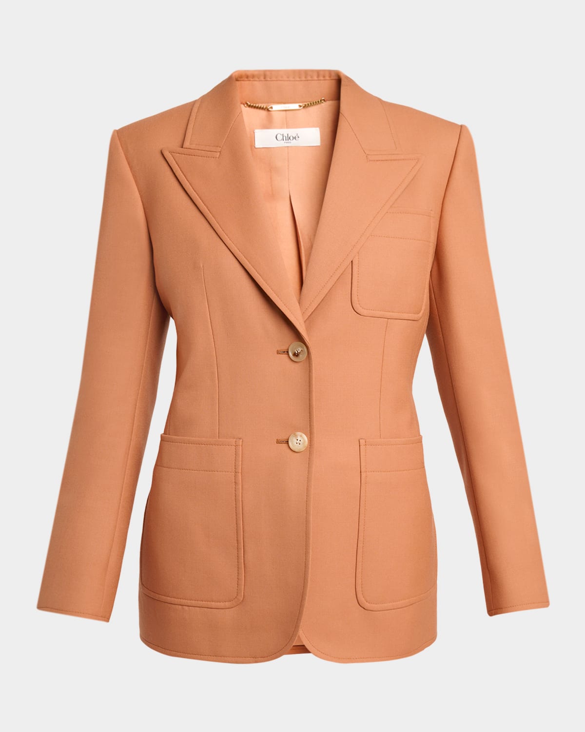 Chloe Single-Breasted Patch Pocket Jacket