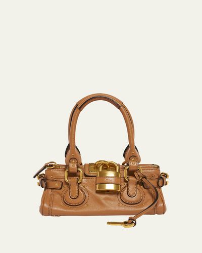 Chloe Small Paddington Padlock Shoulder Bag in Leather