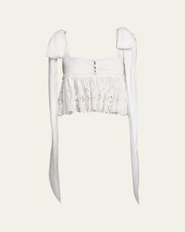 Chloe Soft Cotton Eyelet Top