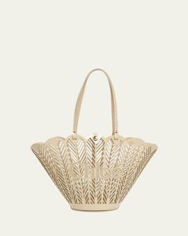 Chloe Soleil Cutout Leather Basket Tote Bag