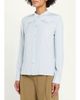 Chloe Striped Silk Chest Yoke Button-Down Top - 4