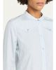 Chloe Striped Silk Chest Yoke Button-Down Top - 5