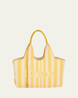 Chloe Stripy East-West Jacquard Tote Bag
