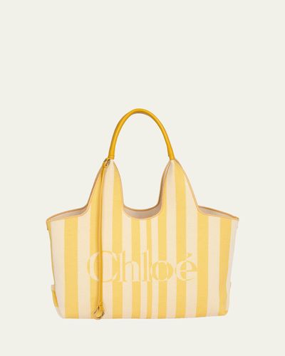 Chloe Stripy East-West Jacquard Tote Bag