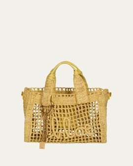 Chloe Summer Banana Small Raffia Tote Bag