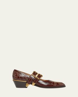 Chloe Susanna Studded Leather Mary Jane Pumps