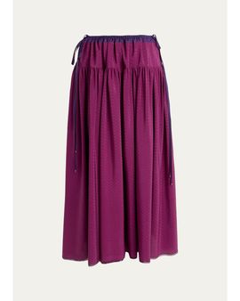 Chloe Textured Pleated Midi Skirt