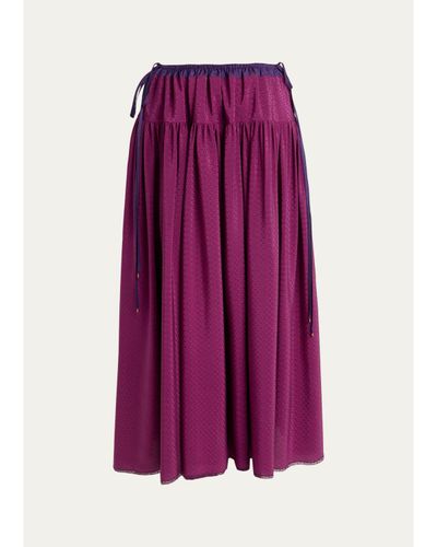 Chloe Textured Pleated Midi Skirt