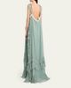 Chloe Tiered Long Silk Gown - 3