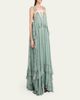 Chloe Tiered Long Silk Gown - 4