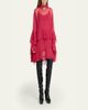 Chloe Tiered Ruffle Silk Mousseline Long-Sleeve Mini Dress - 2