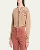 Chloe Wool-Cashmere Logo Heart Cardigan - 4