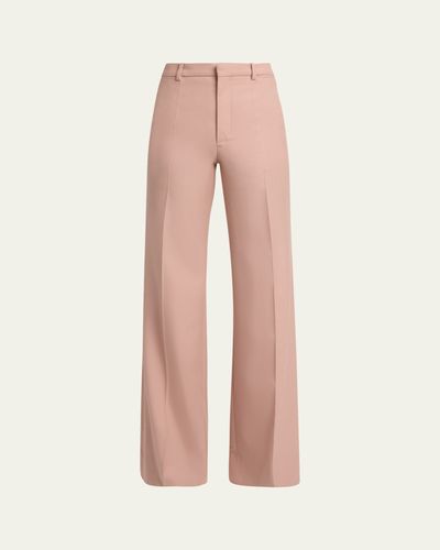 Chloe Wool Gabardine Wide-Leg Trousers