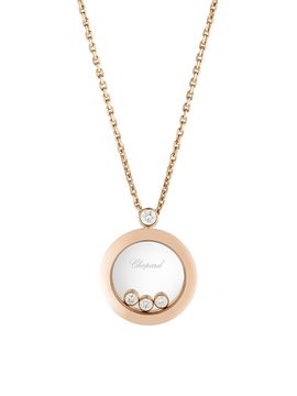 Chopard Happy Diamonds 18K Rose Gold & Diamond Round Pendant Necklace