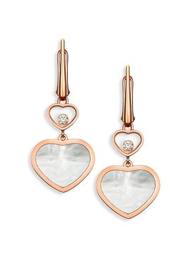 Chopard Happy Hearts Diamond & Mother-Of-Pearl Drop Earrings