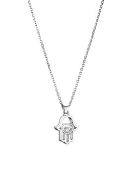Chopard Women's Hand of Fatima Diamond & 18K White Gold Pendant Necklace