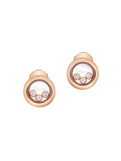 Chopard Women's Happy Diamonds 18K Rose Gold Stud Earrings