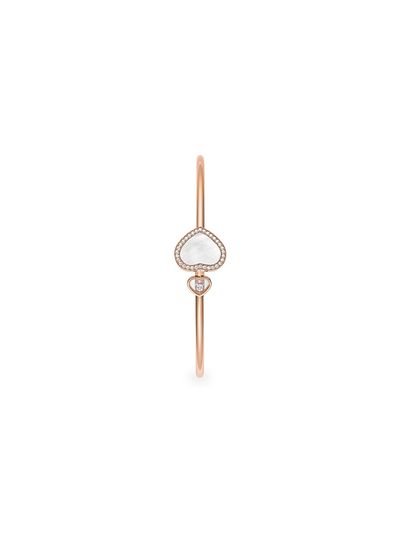 Chopard Women's Happy Diamonds Happy Hearts 18K Rose Gold, 0.19 TCW Diamond & Mother-Of-Pearl Bangle