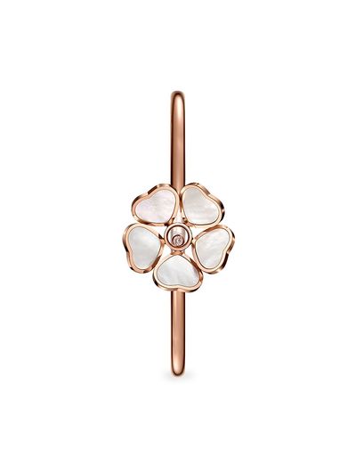 Chopard Women's Happy Diamonds Happy Hearts Flower 18K Rose Gold, Mother-Of-Pearl & 0.05 TCW Diamond Bangle