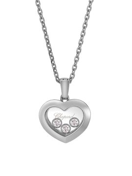 Chopard Women's Happy Diamonds Heart 18K White Gold Pendant Necklace
