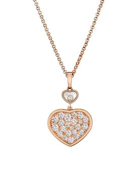 Chopard Women's Happy Hearts 18K Rose Gold & Diamond Pendant Necklace