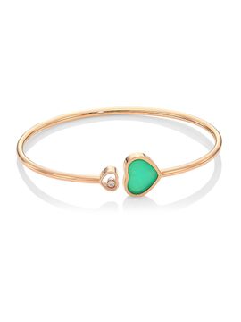Chopard Women's Happy Hearts 18K Rose Gold, Diamond & Chrysoprase Bangle
