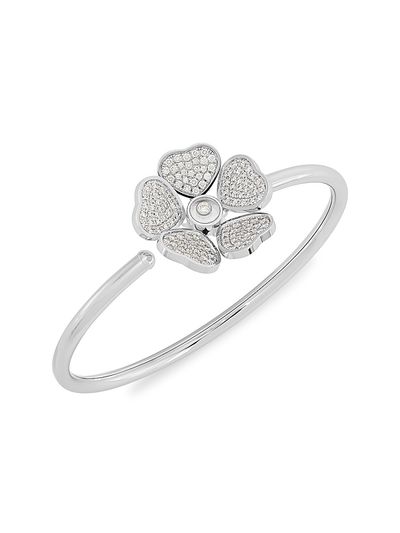 Chopard Women's Happy Hearts Flowers 18K White Gold & Diamond Bangle