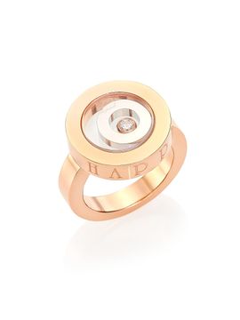 Chopard Women's Happy Spirit 18K Rose & White Gold & Diamond Double Circle Ring