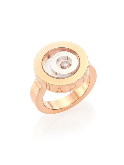 Chopard Women's Happy Spirit 18K Rose & White Gold & Diamond Double Circle Ring