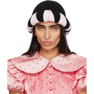 Chopova Lowena Chopova Lowena Black & Pink Cribbage Cross Beanie