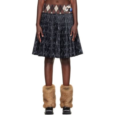 Chopova Lowena Chopova Lowena Black Crescent Pleated Knee Miniskirt