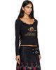 Chopova Lowena Chopova Lowena Black 'FEELINGS' Happy Long Sleeve T-shirt - 2