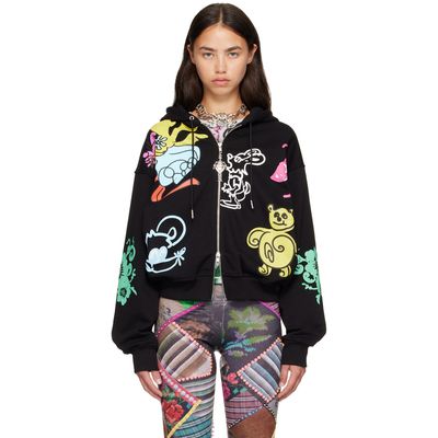 Chopova Lowena Chopova Lowena Black 'Friends of CL' Zip Hoodie