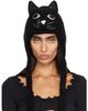 Chopova Lowena Chopova Lowena Black Kitty Knitted Bonnet - 1