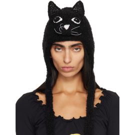 Chopova Lowena Chopova Lowena Black Kitty Knitted Bonnet