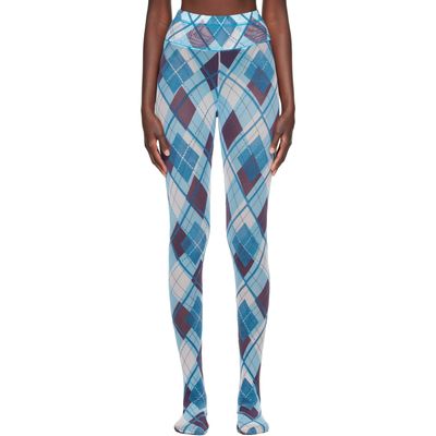 Chopova Lowena Chopova Lowena Blue Bonnet Flocked Mesh Leggings