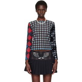 Chopova Lowena Chopova Lowena Blue Par Flocked Mesh T-shirt