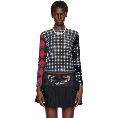 Chopova Lowena Chopova Lowena Blue Par Flocked Mesh T-shirt